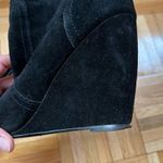 Joie  Oakley Black Suede Wedge Booties Photo 7