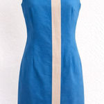 Carolina Herrera  Blue Colorblock Shift Dress Sleeveless Size 14 Photo 0