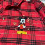 Disney  Women’s Buffalo plaid Mickey Mouse pajama Top Photo 3
