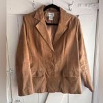 Chadwick's Chadwick’s Tan Suede Leather Blazer Jacket Women’s Size 12 Photo 0