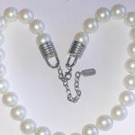 Kissaka Brand Elegant White Chunky Faux Pearl Necklace Photo 0
