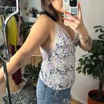 Jessica Simpson Y2K Floral V-Neck Cami Top Blue White Size Medium Photo 2