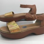 GH Bass & Co Women's Rivington Gold Whiskey Platform Sandals Tan Size 7 Photo 0