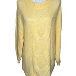 Aerie Happy Place Oversized Long Cable Knit Sweater Pail Yellow Size Medium Photo 10