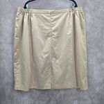 Tan Silver Stripe Knee Length Pencil Zip Slit Stretch Skirt Plus Size 24W Photo 1