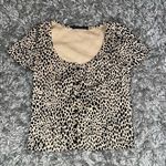 Brandy Melville Leopard Print Button up t shirt size small Photo 0