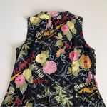 Expressions Women’s Black Flower Garden Shirt Dress Sleeveless Cottage Core 16 Photo 6