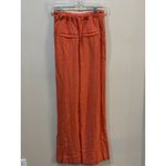 Free People  Pants Wide Leg Orange Pleated‎ Pockets High Waisted Trousers Linen Photo 2