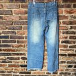 The Kript  Blue Faded Denim Distressed Wide Leg Baggy Crassy Jeans Women's Small Photo 4