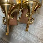 Aquazzura Beverly Hills gold metallic laceup heels Size 5 Photo 8