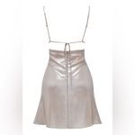 House Of CB NWT Lucilla Beige Shimmer Mini Dress Size XS Romantic Sexy Photo 5