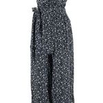 American Eagle  Blue Floral Short Sleeve Jumpsuit XS Photo 3