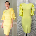 The Drop @Jessicawang‎ Polka Dot Ruffle Dress Lemon Yellow Size XS Photo 1