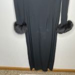 Vintage Bicci Florine Wachter Dress Black‎ Fur Cuffs Black Size 8 Photo 7