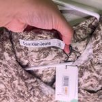 NWT Calvin Klein Jeans Tencel Button Down Collar Sleeveless Summer Snakeskin 2X Brown Photo 7