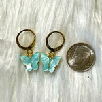 Earrings Butterfly Dangle Light Blue Women Girls Teens Photo 6