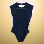 One Piece Black Cap Sleeve  Swimsuit, L Photo 1