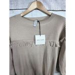 Grace & Karma Sweater WOMENS SMALL Beige Cream Tan NEW Fringe Chunky Knit Photo 2