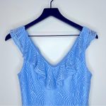 Lilly Pulitzer  Alessa Top Blue Peri Flowing Leaf Lace Size Small Photo 3