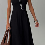 Princess Polly  “Bijou” Black Strapless Maxi Dress Contrast Tie Photo 0
