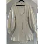Free People Women's Ivory Emmaline Balloon Sleeve Sweater Dress Sz L NWT Photo 2