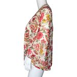 LA Hearts Kimono Womens One Size White Pink Floral Topper Open Front Flower Boho Photo 2