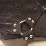 {6} NWT Vintage 7 Alameda Black Suede Western Buckle Ankle Booties Photo 4