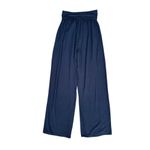 Quince French Terry Modal Wide Leg Pants Navy Blue Fold over Waistband Flowy S Photo 2