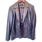 Quince 100% Leather Blazer Brown Women's SIZE L 100% AUTHENTIC Size L Photo 4