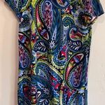 Jude Connally Ella mini shift dress blue red green paisley size small Photo 0