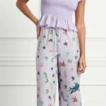 Hill House  The Skylar 100% Linen Pants in Sea Creatures Size M NWT Photo 0