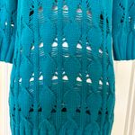 Etcetera Woman’s Blue Knit Cotton Sweater/Cardigan, Sz M Photo 3
