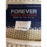 Forever Multicolor Striped Long Sleeve Crew Neck Sweatshirt Sweater Top Size XL Gray Photo 2