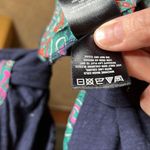 Anthropologie Paper Locket Paisley Pleated Back Top Navy Mixed Media Size Medium Photo 6