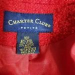 Charter Club  Red Wool Blazer Jacket Women’s Medium Button Front Classic Career Photo 5