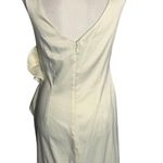 Max and Cleo Sleeveless Cocktail Dress 4 Cream V Neck Rosette Lined Zipper Photo 3