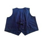 Vintage Bobbie‎ Brooks Cotton Embroidered Vest Floral 90s Size Large Blue Photo 1