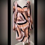 Hutch Anthropologie Geo Wrap Mini Dress Puff Sleeves 2X Retro Party Vegas Trip Photo 3