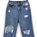 American Bazi  Womens High Rise Waist Straight Wide Leg Jeans Distressed Size 5 Photo 1