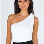 Princess Polly One Shoulder Bow Tie White Bodysuit Photo 0
