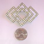 Elegant Vintage Silver Tone Geometric Rhinestone Brooch Photo 2