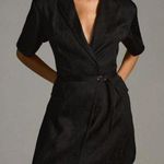 Anthropologie 4SI3NNA Lorenzo Short Sleeve Belted Blazer Dress Womens XS Mini Collar Wrap NWT Photo 0