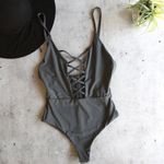 Dippin' Daisy's NEW SEAMLESS CAGED FRONT ONE PIECE in dark silver swimwear Small Photo 7