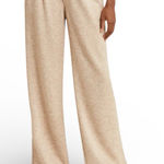Paige  Kara Knit Light Tan Wide-Leg Pants Photo 0