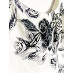 Laundry by Shelli Segal Laundry by Shelly Segal Black White Sequin Floral Silk Cocktail Dress Size 6 Photo 3