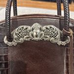 Brighton Vintage  Chantilly Brown Leather Satchel Handbag Purse Heart Owl Photo 1