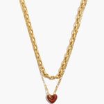 Madewell Enamel Heart Chain Necklace Set Photo 0