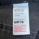 Topshop Moto Jeans Womens 34 Black Cropped Capri Straight Leg Denim Pockets Photo 8