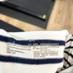 MUJI Mariner Stripe Boat Neck Nautical Preppy Top Blue White size Medium/Large Photo 5