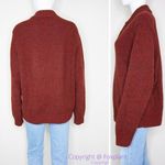 NEW L.L.Bean women's 100% wool rusty red sweater with stand collar, size Large Red Photo 2
